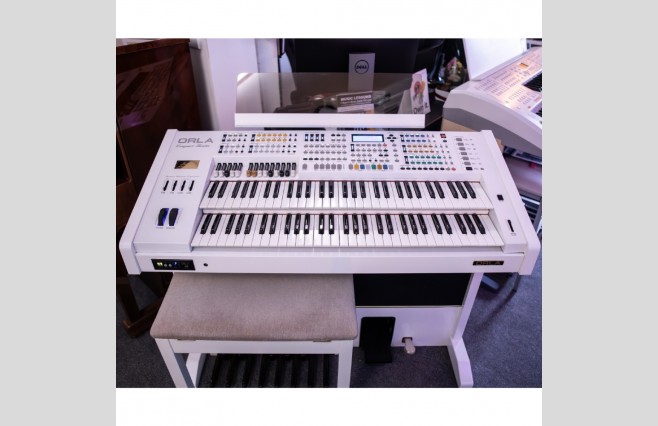 Used Orla Compact Theatre White Organ All Inclusive Top Grade Package (SN:12118939) - Image 1